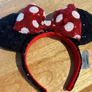 Disney Black and Red Sequin Minnie Ears